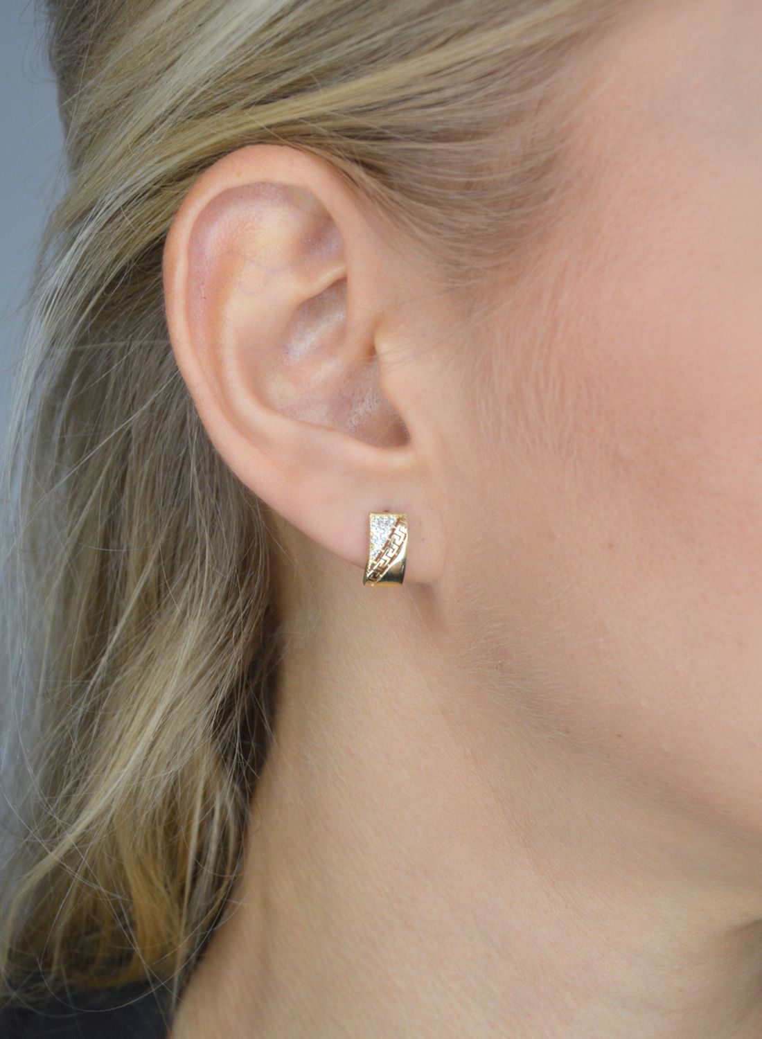 Złote kolczyki 585 droga grecka i cyrkonia KL 8281A 585.jpg